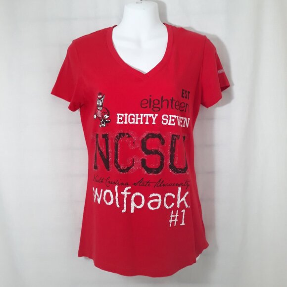 NC State University - NCSU - V-neck Tee - Size Large - Picture 1 of 10